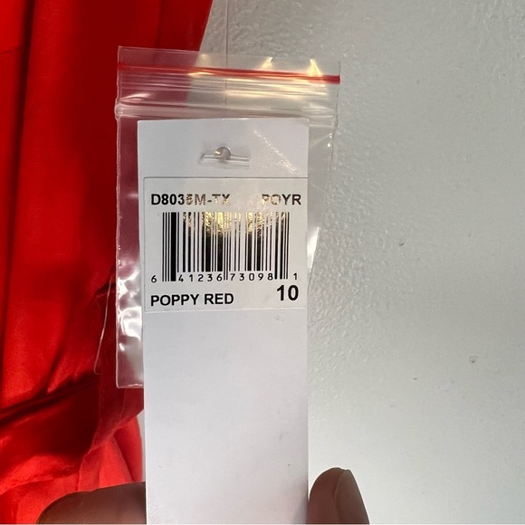 NWT Donna Morgan Sleeveless Button Front Shirt Dress Sz 10 Red Belted Preppy - Picture 8 of 11